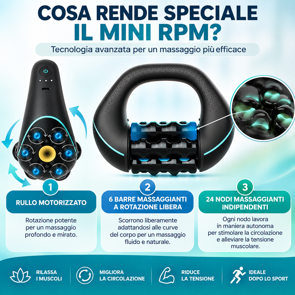 Rullo Massaggiante Elettrico 3 Velocità